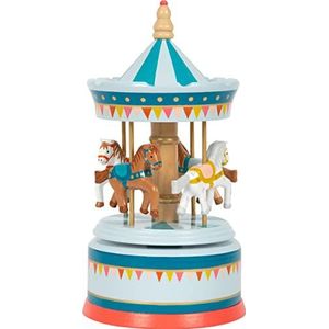 small foot Muziekdoos Paard Carousel Circus gemaakt van hout, decoratie voor de kinderkamer, met mooie muziek om bij in slaap te vallen, 12321
