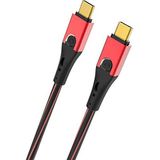 Oehlbach USB-Evolution CC - hoogwaardige USB-kabel 3.1 USB-C naar 3.1 USB-C (laad- en datakabel) zwart/rood - 1 m