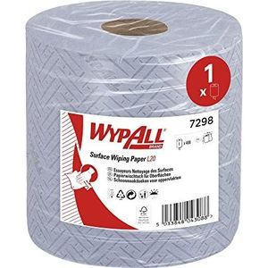 WypAll L20 absorberende papierrol voor reiniging en onderhoud 7298 – 2-laags – 38 cm (L) x 19,5 cm (B) – 1 rol (400 vellen) – wisserrol, poetsdoekrol, poetsdoek, poetsrol