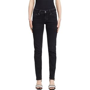 ESPRIT Gerecycleerd: stretchjeans met smalle pasvorm, Black Rinse, 32W x 30L