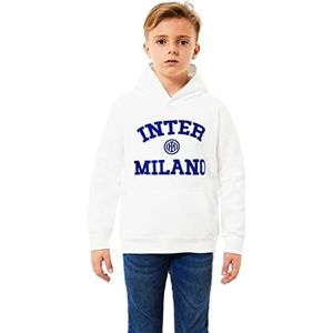 Inter Sweatshirt met capuchon voor kinderen en jongens, Wit, 10 jaar