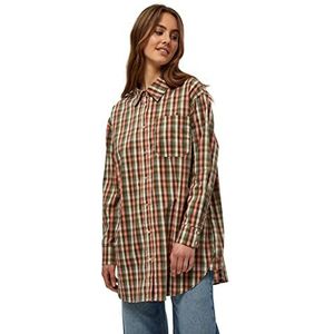 Minus Damen Valina Oversize Shirt, 9371 Sunbaked Checks, 46