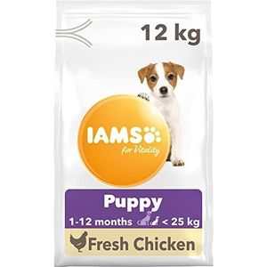 IAMS for Vitality Junior Hondenvoer droog - puppyvoer voor puppy's van 1-12 maanden, geschikt voor kleine en middelgrote rassen, 12 kg