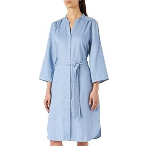 Noa Noa Dames Sheer Linen Dress, Forever Blue, 34 NL