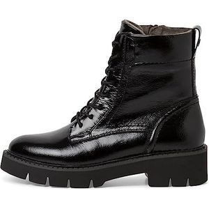 Tamaris Comfort Dames 8-85216-41 Leder Comfort Fit uitneembaar voetbed Modieus alledaagse schoenen enkellaarsjes, zwart (patent), 38 EU Breed