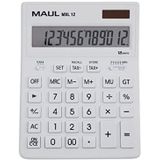 MAUL Commerciële rekenmachine MXL12 | 12 cijfers | incl. belastingberekening | schuine display | grote professionele rekenmachine | op zonne-energie | inclusief batterij | 20,5 x 15,5 cm | wit