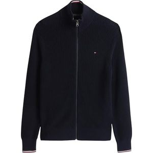 Tommy Hilfiger Heren RWB Rib Zip Through MW0MW41517 Zip Through Trui, Blauw, M, Blauw (Woestijnhemel), M