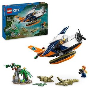 LEGO City Jungleonderzoekers: watervliegtuig, Vliegtuig Speelgoed voor Kinderen, Bouwpakket met 2 Minifiguren, een Kikker en 3 Krokodillen, Cadeau voor Jongens en Meisjes vanaf 6 jaar 60425
