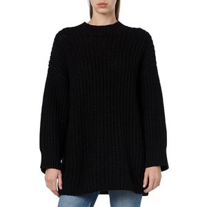PIECES PCJANNI LS ronde hals lang gebreid MM, zwart, M
