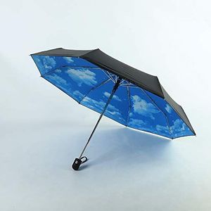 kabinga Parasol05 Automatische parasol, voorkomt uv-stralen, zonwering, ijsblauw, aluminium, ijsblauw, L