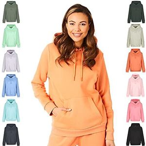 Light And Shade Dames Super Soft Touch Pastel Bright Loungewear Hoodie Sweatshirt met capuchon Top, Oranje, M