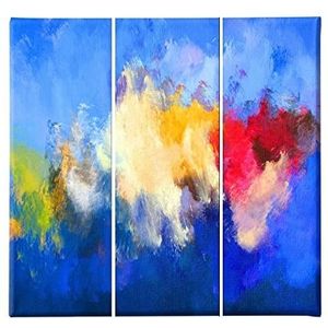 Homemania Kleurbord, 3-delig, Abstract from Living, Room-Multicolor, 69 x 3 x 50 cm, -HM203PKNV-30, polyester, hout