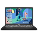 MSI Modern 15 Lifestyle & Business laptop, 15,6 inch Full HD display, AMD Ryzen 5 7430U processor, 16 GB DDR4 RAM, 512 GB SSD, AMD Radeon Graphics, Windows 11 Home, zwart, B7M-463