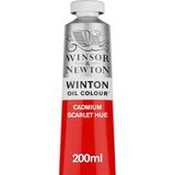 Winsor & Newton 1437107 Winton fijne olieverf van hoge kwaliteit met gelijkmatige consistentie, lichtecht, hoge dekkingskracht en rijk aan pigmenten - 200ml Tube, Cadmium Scarlet Hue