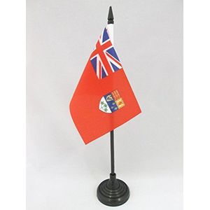 Canadese WOII Tafelvlag 15x10 cm - Canada war Desk Vlag 15 x 10 cm - Zwarte plastic stok en voet - AZ FLAG