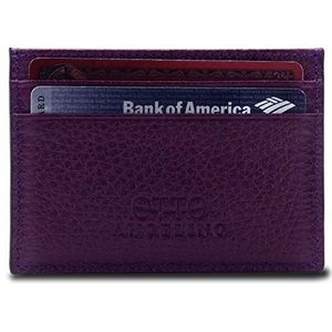 Otto Angelino Dunne Echt Lederen Kaarthouder Portemonnee voor Mannen - een Aantal Slots voor Credit, Debet-, Bank en Visitekaartjes, Geld en Rijbewijs - RFID Protection (Purple)