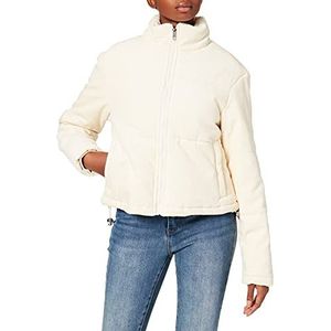 Urban Classics Dames winterjas corduroy buffer jas met opstaande kraag, kort gesneden, type donsjack, maat XS tot 5XL, witzand., 5XL