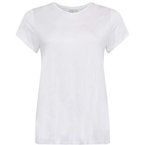 KAFFE CURVE Dames Dames Plus Size T-Shirt V-hals Basic Blouse, Optical White, S