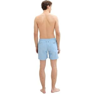 TOM TAILOR Denim Zwemshorts voor heren, 35167 - Blauw Oranje Mini Leaf Print, XL