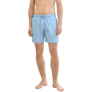 TOM TAILOR Denim Zwemshorts voor heren, 35167 - Blauw Oranje Mini Leaf Print, L