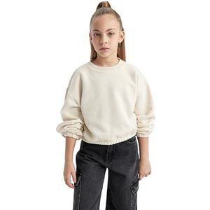 DeFacto Sweatshirt voor meisjes, ecru, 4-5 Jaar