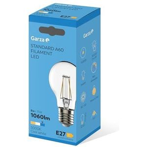 Garza ® - Standaard led-gloeilampen met gloeidraad, koud licht, 5000 K, E27-fitting, 9 W, 1060 lumen
