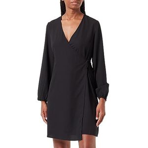 Bestseller A/S Pcnessa Ls Wrap Dress Noos Jurk voor dames, zwart, XL