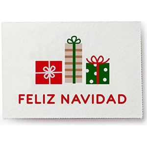 Mopec NX4.1 5 vellen met 36 kaarten Vrolijk Kerstfeest met geschenken, 5 x 3,5 cm, wit
