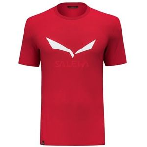 Salewa - Solidlogo Dry TShirt - Sportshirt - Rood - 85% Polyester, 15% Katoen
