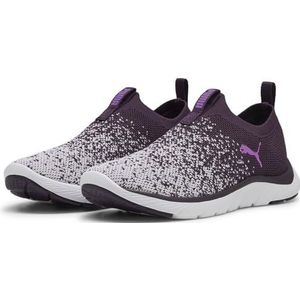 PUMA Dames SOFTRIDE REMI Slip-ON Knit WN's Road Running Schoen, Midnight Plum-Lilac Frost Wit, 34 UK, Midnight Plum Lila Frost PUMA Wit, 39 EU