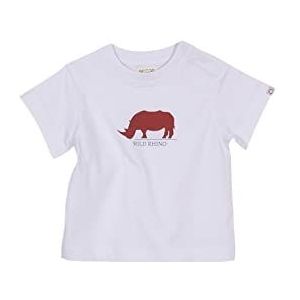 Gocco Wit T-shirt met rino-print, Optisch wit, 9-12 Maanden