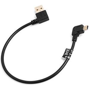 System-S Mini USB-kabel 90° rechts hoek hoek stekker naar USB type A (male) 90° rechtshoekige datakabel oplaadkabel 26 cm