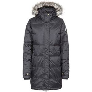 Trespass Ophelia, zwart, XS, warm waterdicht donsjack met afneembare capuchon, 90% dons, voor dames, zwart, maat XS