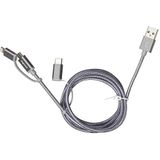 LEGRAND, Oplaadkabel 3-in-1 multi USB-kabel, Lightning + USB C + micro-USB-kabel voor iOS en Android-apparaten, 5 V/2,1 A/12 W, kabellengte: 1,2 m, Apple Mfi-gecertificeerd, 050693
