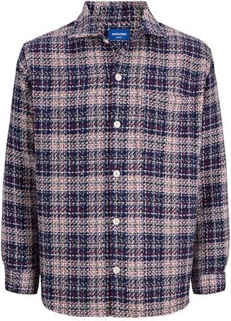 JACK & JONES Jorgreene Thread Check Overhemd Ls, Ocean Cavern, L