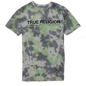 True Religion Heren Crewneck T-shirt Batik Castle Rock T-shirt, grijs (castlerok 2010), S