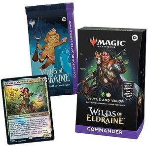 Magic: The Gathering Wilds of Eldraine Commander Deck - Deugd en Moed (100-Card Deck, 2-Card Collector Booster Sample Pack + Accessoires)