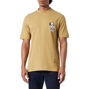 BOSS Heren T-Skate Cotton Jersey T-shirt met seizoensgebonden artwork, Medium Beige261, L