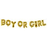 Boland 53255 - folieballonslinger jongen of meisje, lengte 4 meter, goud, geboorte, babyfeest, opknoping decoratie, decoratie
