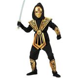 Widmann - Kinderkostuum Kombat Ninja, goud, strijder, Kung Fu krijger, Japan
