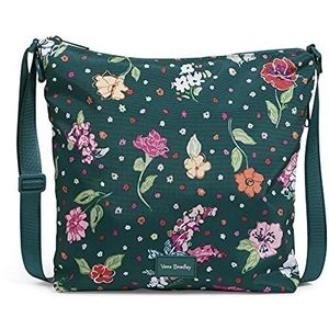 Vera Bradley Gerecycleerde Lichter Up ReActive Hipster Crossbody Portemonnee, Hoop Bloeit Teal, Eén maat