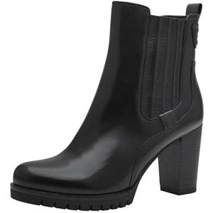 MARCO TOZZI Chelsea boots voor dames met leren aandeel met hak, Black Com., 37 EU