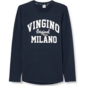 Vingino Jongens T-shirt Classic Logo rnls Shirt, Midnight Blue, 8 Jaar