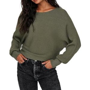 ONLY Vrouwelijke gebreide trui, korte gebreide trui, groen (kalamata), M