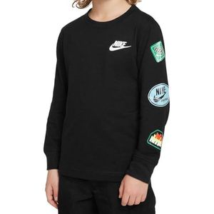 Nike LS Tee 86L833-023 T-shirt met lange mouwen voor kinderen, retro, Zwart, 2-3 A