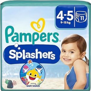 Pampers Babyluiers maat 4-5, splashers, 11 stuks, wegwerp-zwemluiers, voor veilige bescherming in het water