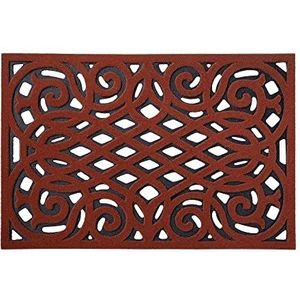 Nicoman Decoratieve Outdoor Deurmat Trap Mats, Heavy Duty & Dirt Trapper Veranda, Rubber Skid Proof (Large - 90x60cm) Terracotta