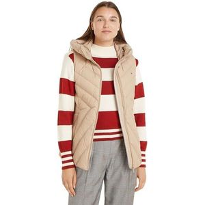 Tommy Hilfiger - Dames Chevron - Gewatteerd Gilet - Beige