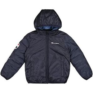 Champion Legacy Outdoor B (306870) - WR Light Cirè 40 g omkeerbare jas met capuchon, marineblauw/turquoise (NNY/CBU), 13-14 jaar (XL) kinderen FW24, marineblauw/turquoise (NNY/CBU), 13-14 anni