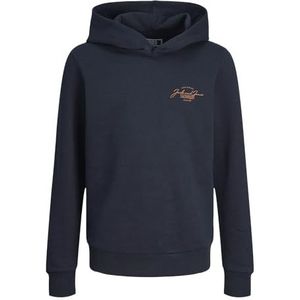 JACK&JONES JUNIOR JJFERRIS Sweat Hood JNR, Navy Blazer/Print: samll, 128 cm